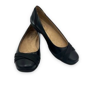 Life Stride Dari Black Faux Leather Ballet Flats Women’s Size 7.5